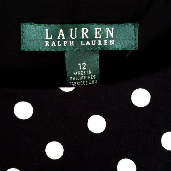 Ralph Lauren polka dot sheath dress NWOT 12 black - Picture 5 of 6
